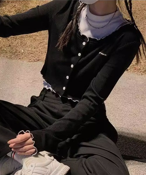 Mayree（メイリー）の「【Mayree】メロウ カットソー カーディガン（カーディガン/ボレロ・レディース・ブラック・SMALL/MEDIUM/LARGE）」の3枚目の写真