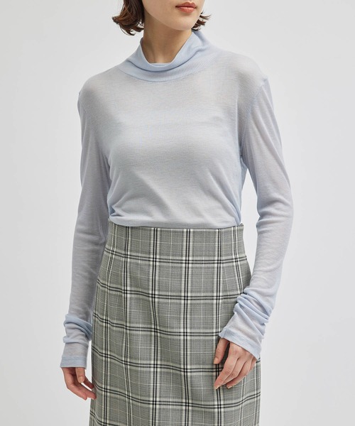 ROPE'(ロペ)の「テンセルカシミヤシアーカットソー(Tシャツ/カットソー・レディース・ブラック/ワイン/サックスブルー/オフホワイト・FREE)」の4枚目の写真