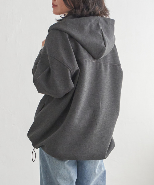 VENCEEXCHANGE(ヴァンスエクスチェンジ)の「ダンボールフードジャケット(パーカー・レディース・ブラウン/グレー/チャコールグレー/ブラック/ベージュ・FREE)」の12枚目の写真