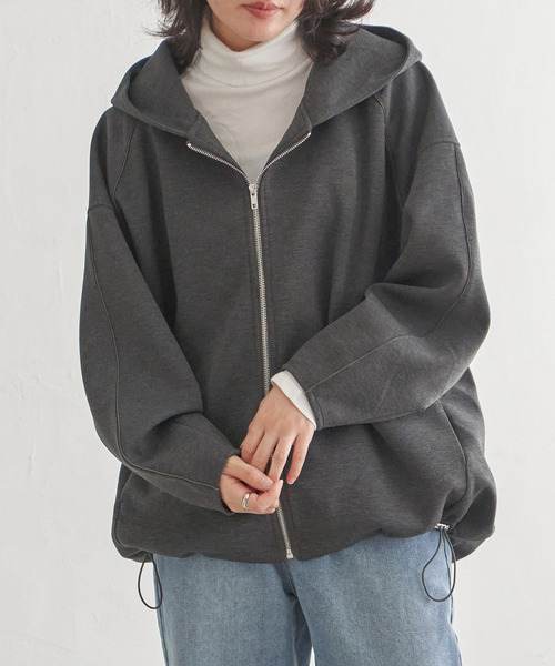 VENCEEXCHANGE(ヴァンスエクスチェンジ)の「ダンボールフードジャケット(パーカー・レディース・ブラウン/グレー/チャコールグレー/ブラック/ベージュ・FREE)」の8枚目の写真