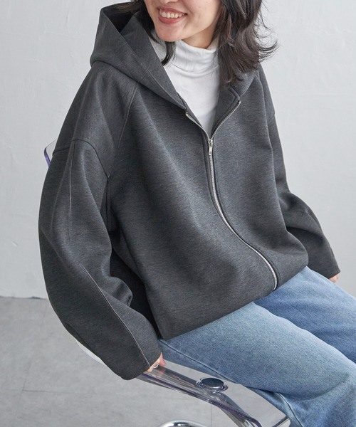 VENCEEXCHANGE(ヴァンスエクスチェンジ)の「ダンボールフードジャケット(パーカー・レディース・ブラウン/グレー/チャコールグレー/ブラック/ベージュ・FREE)」の14枚目の写真