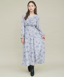 31 Sons de mode（トランテアン　ソン　ドゥ　モード）の「ボリュームフリルフラワープリントワンピース（ワンピース）」