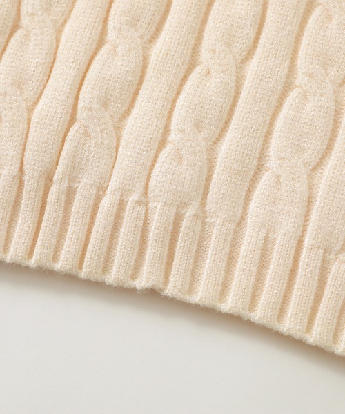 HOOK(フック)の「【HOOK】for girls リボン刺繍ポロ襟ニット(ニット/セーター・レディース・レッド/ライトベージュ・M/S)」の9枚目の写真