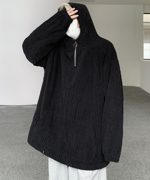 【セール】【FVLMEN】corduroy half zip pullover parka/コーデュロイ ハーフ ジップ プルオーバー パーカー（パーカー）｜FVLMEN（フルメン）