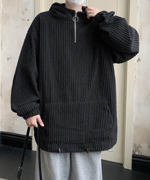【セール】【FVLMEN】corduroy half zip pullover parka/コーデュロイ ハーフ ジップ プルオーバー パーカー（パーカー）｜FVLMEN（フルメン）