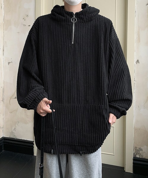 【セール】【FVLMEN】corduroy half zip pullover parka/コーデュロイ ハーフ ジップ プルオーバー パーカー（パーカー）｜FVLMEN（フルメン）