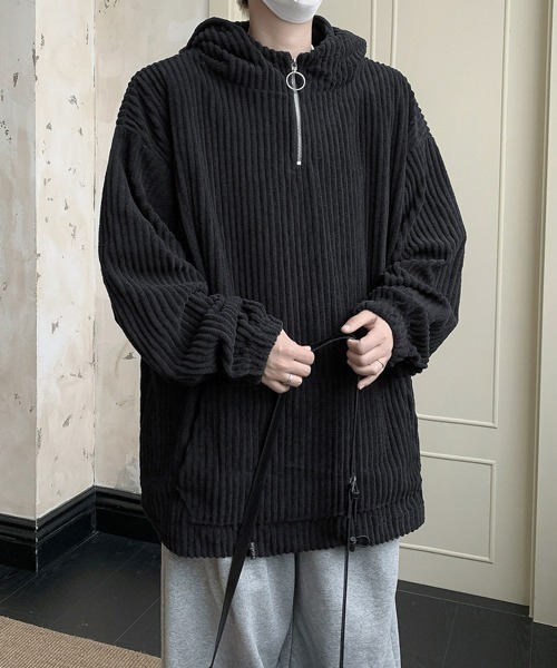 【セール】【FVLMEN】corduroy half zip pullover parka/コーデュロイ ハーフ ジップ プルオーバー パーカー（パーカー）｜FVLMEN（フルメン）