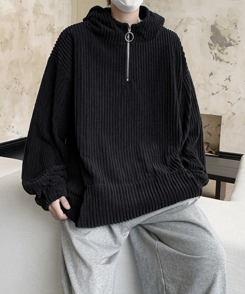 【セール】【FVLMEN】corduroy half zip pullover parka/コーデュロイ ハーフ ジップ プルオーバー パーカー（パーカー）｜FVLMEN（フルメン）