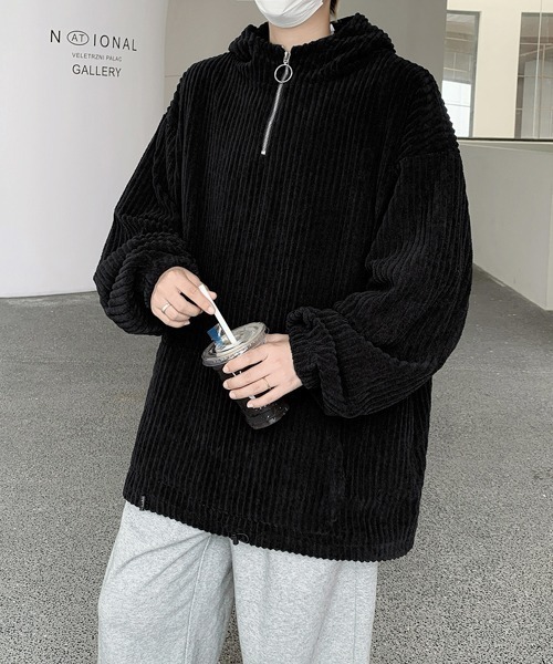 【セール】【FVLMEN】corduroy half zip pullover parka/コーデュロイ ハーフ ジップ プルオーバー パーカー（パーカー）｜FVLMEN（フルメン）