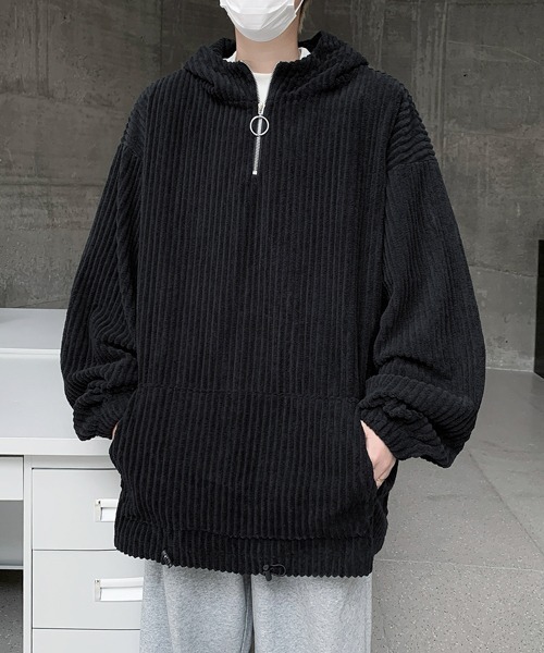 【セール】【FVLMEN】corduroy half zip pullover parka/コーデュロイ ハーフ ジップ プルオーバー パーカー（パーカー）｜FVLMEN（フルメン）