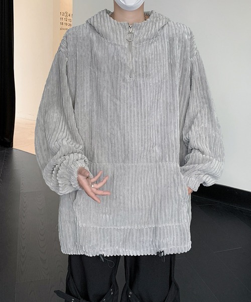 【セール】【FVLMEN】corduroy half zip pullover parka/コーデュロイ ハーフ ジップ プルオーバー パーカー（パーカー）｜FVLMEN（フルメン）