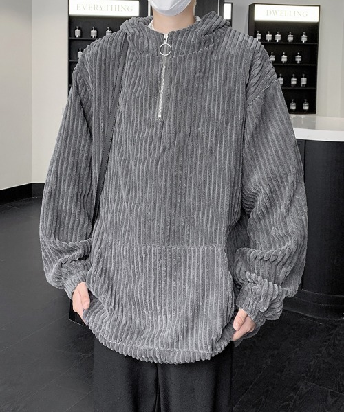 【セール】【FVLMEN】corduroy half zip pullover parka/コーデュロイ ハーフ ジップ プルオーバー パーカー（パーカー）｜FVLMEN（フルメン）