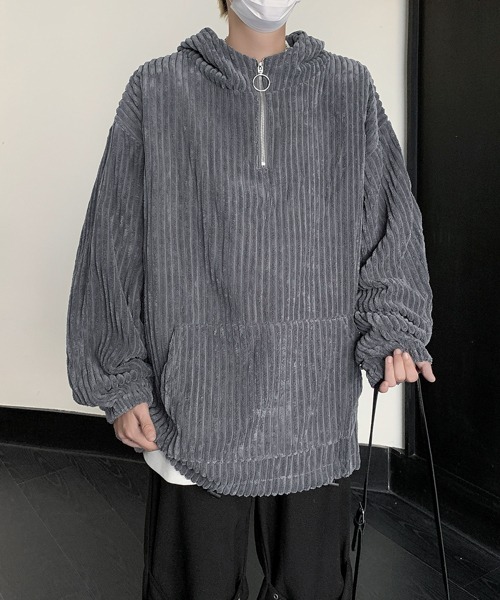 【セール】【FVLMEN】corduroy half zip pullover parka/コーデュロイ ハーフ ジップ プルオーバー パーカー（パーカー）｜FVLMEN（フルメン）