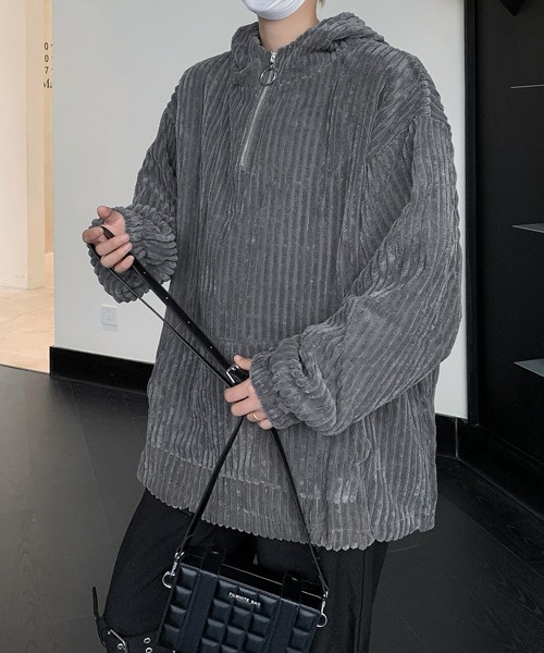 【セール】【FVLMEN】corduroy half zip pullover parka/コーデュロイ ハーフ ジップ プルオーバー パーカー（パーカー）｜FVLMEN（フルメン）