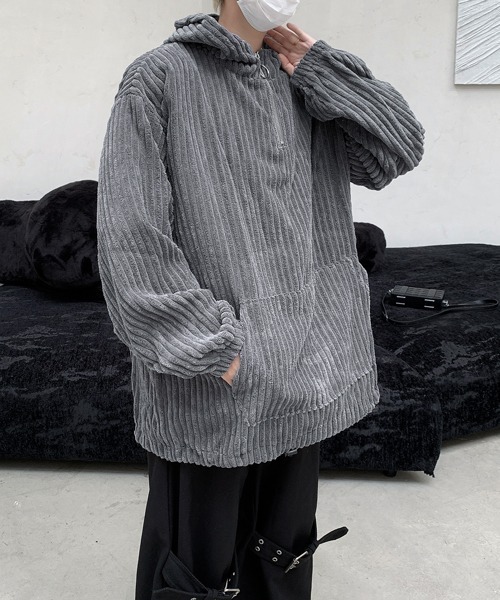 【セール】【FVLMEN】corduroy half zip pullover parka/コーデュロイ ハーフ ジップ プルオーバー パーカー（パーカー）｜FVLMEN（フルメン）