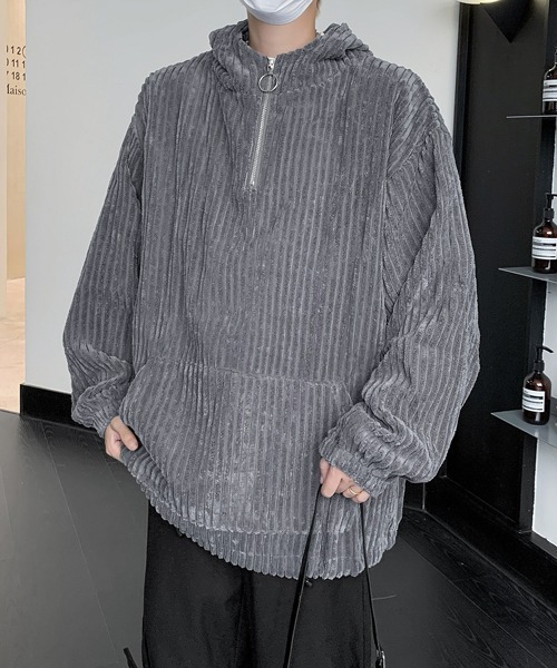 【セール】【FVLMEN】corduroy half zip pullover parka/コーデュロイ ハーフ ジップ プルオーバー パーカー（パーカー）｜FVLMEN（フルメン）