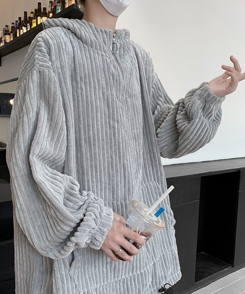 【セール】【FVLMEN】corduroy half zip pullover parka/コーデュロイ ハーフ ジップ プルオーバー パーカー（パーカー）｜FVLMEN（フルメン）