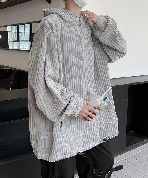 【セール】【FVLMEN】corduroy half zip pullover parka/コーデュロイ ハーフ ジップ プルオーバー パーカー（パーカー）｜FVLMEN（フルメン）