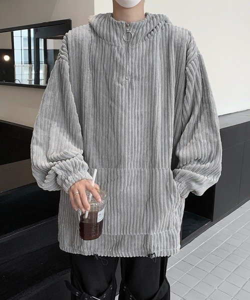 【セール】【FVLMEN】corduroy half zip pullover parka/コーデュロイ ハーフ ジップ プルオーバー パーカー（パーカー）｜FVLMEN（フルメン）