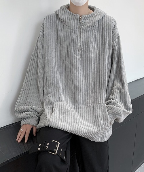 【セール】【FVLMEN】corduroy half zip pullover parka/コーデュロイ ハーフ ジップ プルオーバー パーカー（パーカー）｜FVLMEN（フルメン）