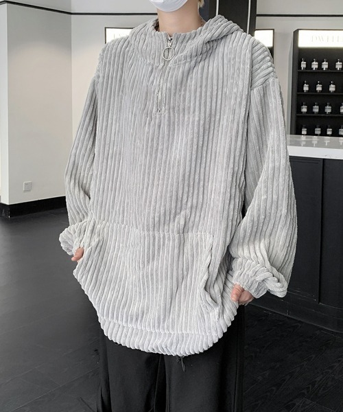 【セール】【FVLMEN】corduroy half zip pullover parka/コーデュロイ ハーフ ジップ プルオーバー パーカー（パーカー）｜FVLMEN（フルメン）