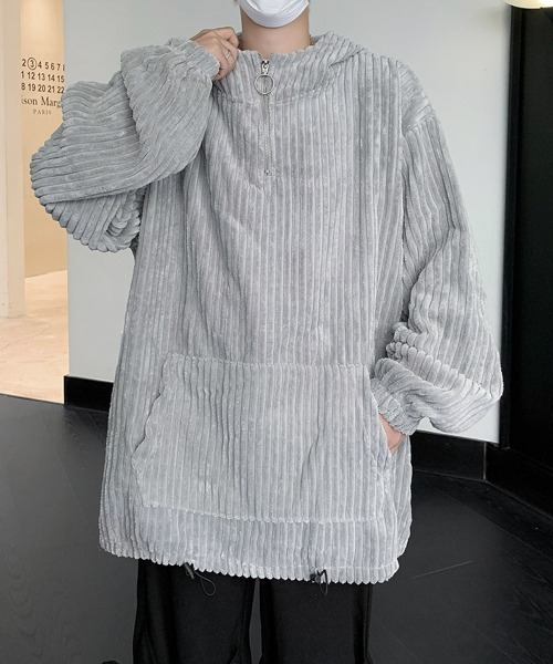 【セール】【FVLMEN】corduroy half zip pullover parka/コーデュロイ ハーフ ジップ プルオーバー パーカー（パーカー）｜FVLMEN（フルメン）