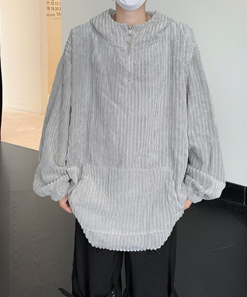 【セール】【FVLMEN】corduroy half zip pullover parka/コーデュロイ ハーフ ジップ プルオーバー パーカー（パーカー）｜FVLMEN（フルメン）