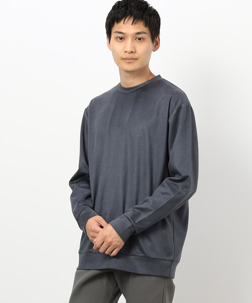 COMME CA ISM（コムサイズム）の「スエードタッチ クルーネックプルオーバー（Tシャツ/カットソー・メンズ・チャコール/グレー/ブルー・MEDIUM/LARGE）」の3枚目の写真