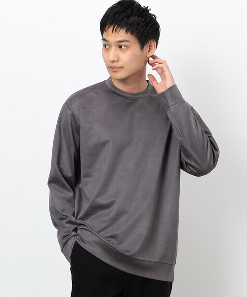 COMME CA ISM（コムサイズム）の「スエードタッチ クルーネックプルオーバー（Tシャツ/カットソー・メンズ・チャコール/グレー/ブルー・MEDIUM/LARGE）」の2枚目の写真