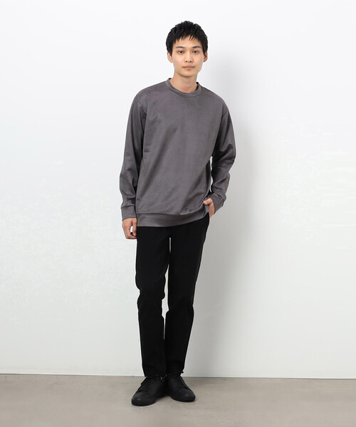 COMME CA ISM（コムサイズム）の「スエードタッチ クルーネックプルオーバー（Tシャツ/カットソー・メンズ・チャコール/グレー/ブルー・MEDIUM/LARGE）」の6枚目の写真
