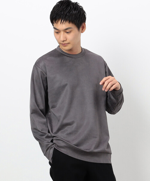 COMME CA ISM（コムサイズム）の「スエードタッチ クルーネックプルオーバー（Tシャツ/カットソー・メンズ・チャコール/グレー/ブルー・MEDIUM/LARGE）」の7枚目の写真