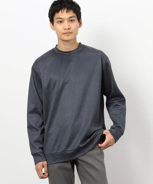 COMME CA ISM（コムサイズム）の「スエードタッチ クルーネックプルオーバー（Tシャツ/カットソー・メンズ・チャコール/グレー/ブルー・MEDIUM/LARGE）」の9枚目の写真