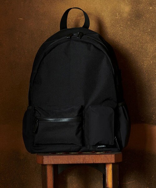 A SCENE（エーシーン）の「【A SCENE】Pocket day pack バックパック ワンポイントロゴ（バックパック/リュック・メンズ・ブラック/ベージュ・FREE）」の15枚目の写真