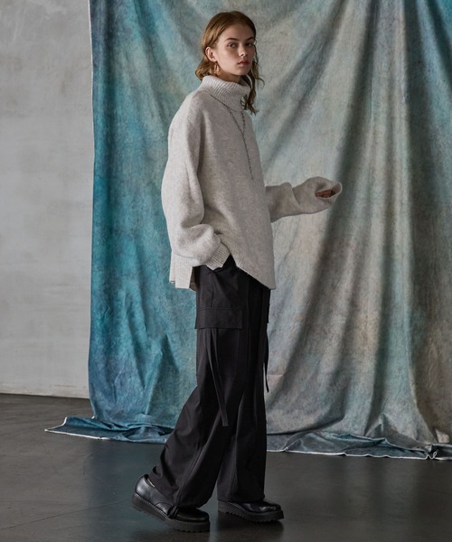 crewre online shop / メランジハイネックルーズニット