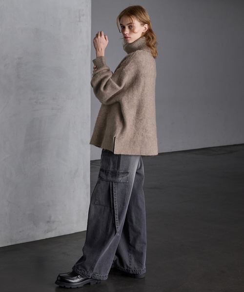 SERACE（セラス）の「【SERACE】Loose melange turtle neck knit