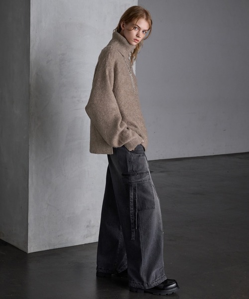 SERACE(セラス)の「【SERACE】Loose melange turtle neck knit / ルーズメランジタートルネックニット(ニット/セーター・メンズ・オフホワイト/ブラウン系/ブラック・L/M)」の6枚目の写真