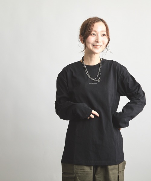 B'day(ビーデイ)の「ヘヴィウェイト天竺 プリント 長袖 クルーネック(Tシャツ/カットソー・レディース・ブラック/ホワイト/ベージュ・LARGE/MEDIUM)」の17枚目の写真