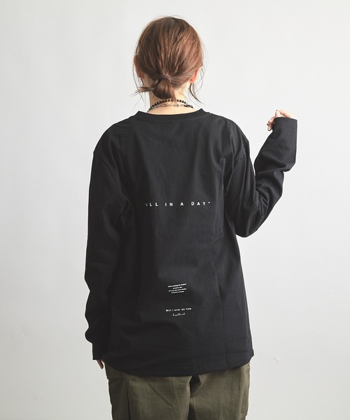 B'day(ビーデイ)の「ヘヴィウェイト天竺 プリント 長袖 クルーネック(Tシャツ/カットソー・レディース・ブラック/ホワイト/ベージュ・LARGE/MEDIUM)」の10枚目の写真