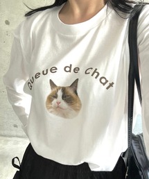 子猫プリントロングTシャツ