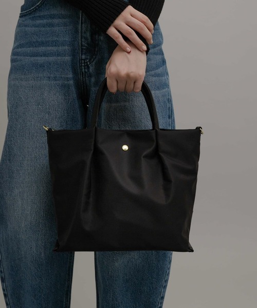 Legato Largo（レガートラルゴ）の「Legato largo　撥水ナイロン2WAYショルダーバッグ（ショルダーバッグ・レディース・ネイビー/ライトブラウン/ブラック・ONE）」の8枚目の写真