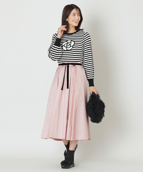 TO BE CHIC（トゥー ビー シック）の「【大人百花 掲載】マイクロタフタ タックスカート（スカート・レディース・ベージュ/ブラック/ピンク系その他2・40/42）」の12枚目の写真