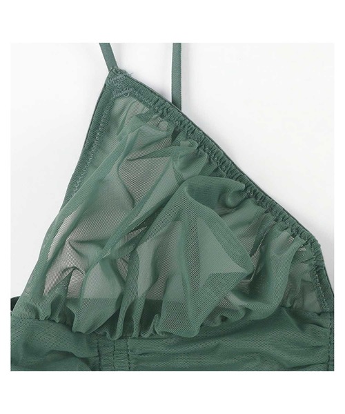 AMPHI（アンフィ）の「シアービスチェ キャミソール（インナーウェア/肌着・レディース・ブラック/イエロー/カーキ・MEDIUM）」の5枚目の写真