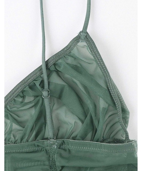 AMPHI（アンフィ）の「シアービスチェ キャミソール（インナーウェア/肌着・レディース・ブラック/イエロー/カーキ・MEDIUM）」の6枚目の写真