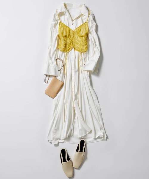 AMPHI（アンフィ）の「シアービスチェ キャミソール（インナーウェア/肌着・レディース・ブラック/イエロー/カーキ・MEDIUM）」の11枚目の写真