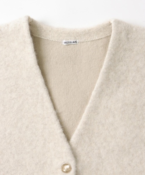 DRESSLAVE(ドレスレイブ)の「yak alpaca collarless jacket(ヤクアルパカカラーレスショート丈ジャケット)(ノーカラージャケット・レディース・ホワイト/ブラック・38)」の12枚目の写真