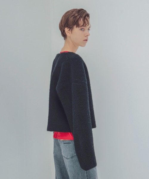 DRESSLAVE(ドレスレイブ)の「yak alpaca collarless jacket(ヤクアルパカカラーレスショート丈ジャケット)(ノーカラージャケット・レディース・ホワイト/ブラック・38)」の20枚目の写真