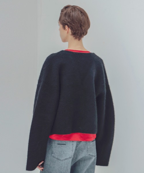 DRESSLAVE(ドレスレイブ)の「yak alpaca collarless jacket(ヤクアルパカカラーレスショート丈ジャケット)(ノーカラージャケット・レディース・ホワイト/ブラック・38)」の21枚目の写真