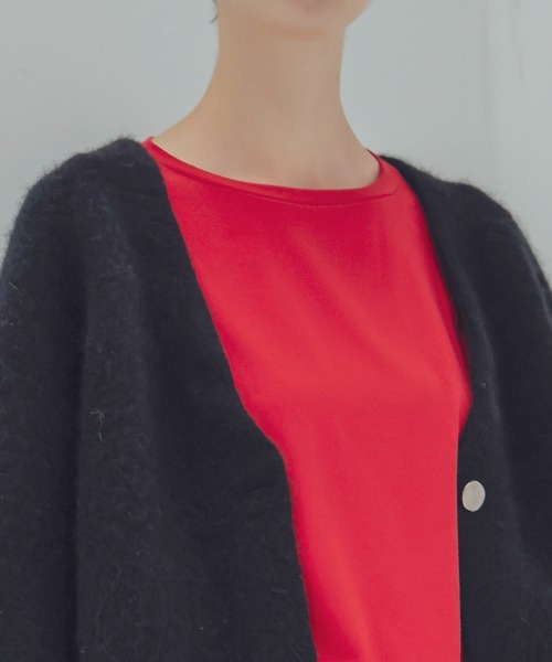 DRESSLAVE(ドレスレイブ)の「yak alpaca collarless jacket(ヤクアルパカカラーレスショート丈ジャケット)(ノーカラージャケット・レディース・ホワイト/ブラック・38)」の22枚目の写真