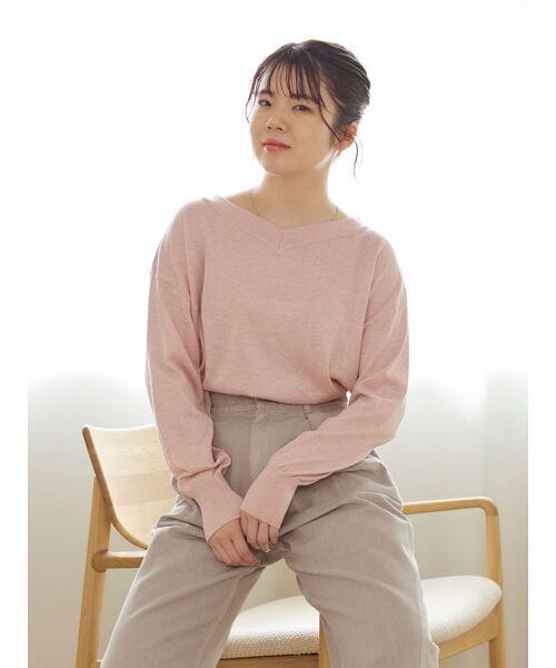 2wayネックゆるニット【低身長・小柄女性】（ニット/セーター