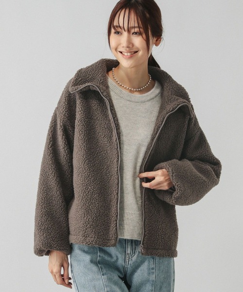 GLOBAL WORK（グローバルワーク）の「ボアスタンドブルゾン/115435（ブルゾン・レディース・チャコール/モカ/アイボリー・FREE）」の15枚目の写真